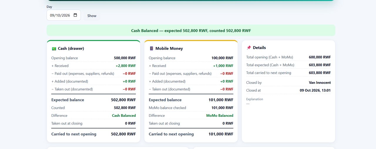 Cash Closing: open and close every day with confidence